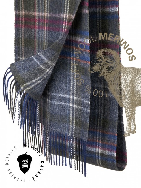 MONKSTADT-KILT, длиный ШАРФ из мягчайшей шерсти MERINOS из пряжи средней тяжести, коллекционная линия CONFRONTATION (Собственный Взгляд) FTQ.W220_GZ-744/BEAM